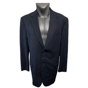 joseph abboud mens solid dark blue long sleeve blazer jacket 44 r